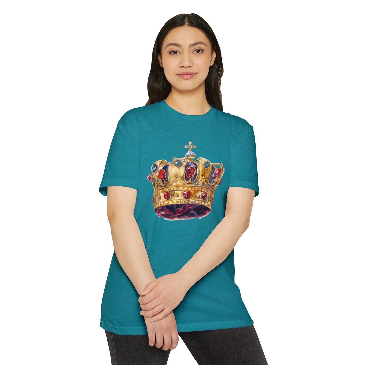 Unisex CVC Jersey T-shirt - British Royal Crown Design - Iconic Symbol of Monarchy