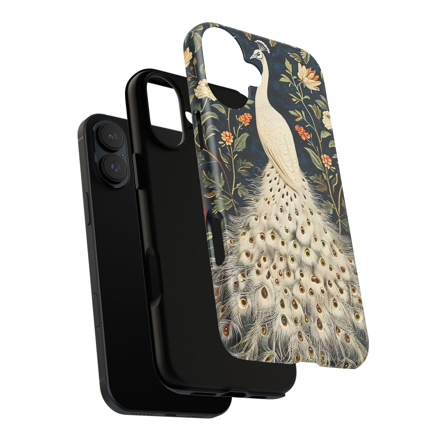 Elegant Peacock Phone Case, Floral Phone Cover, Tough Cases, Stylish Tech Gift, Nature Lover Accessory, Birthday Gift