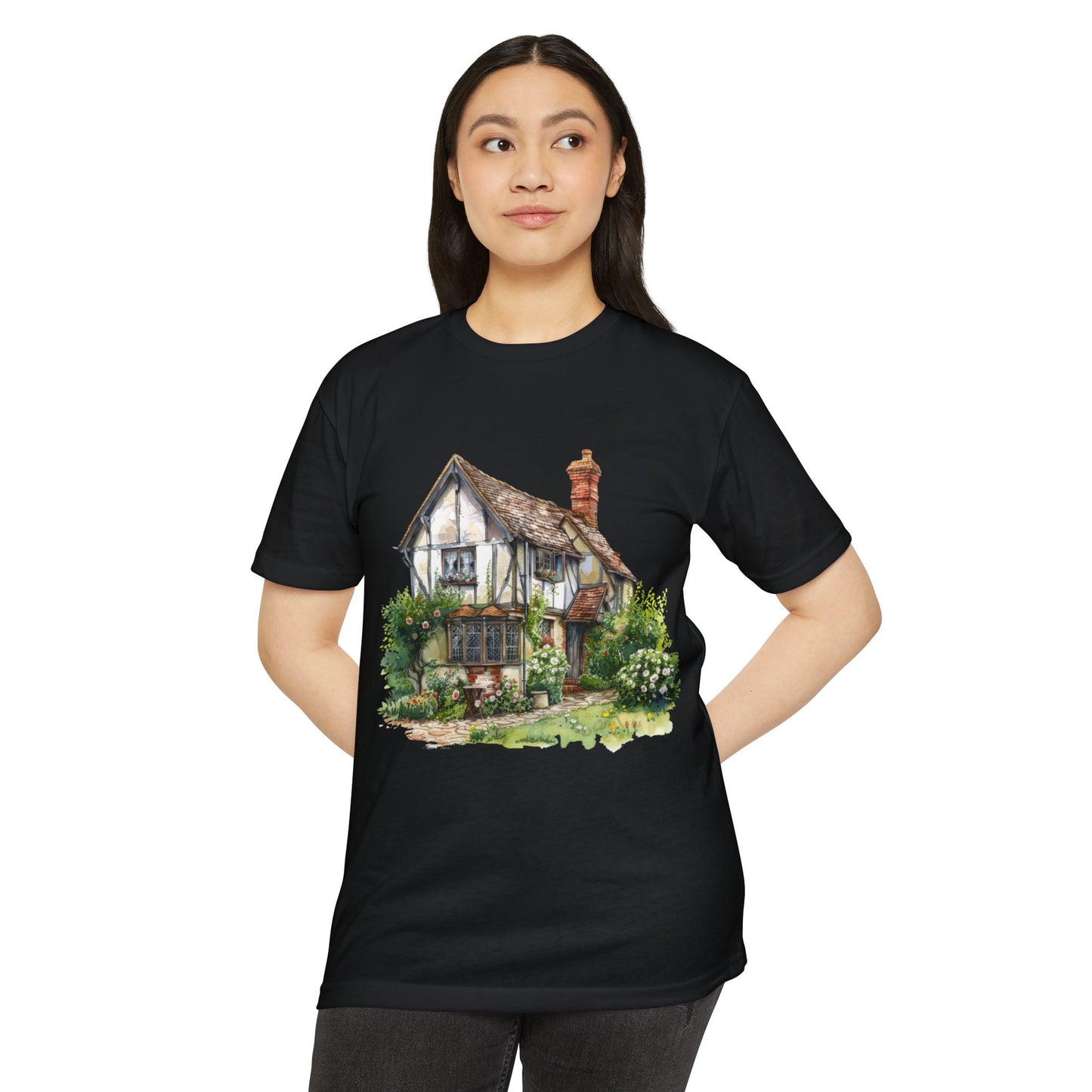 Unisex CVC Jersey T-shirt - From Thatched Roofs to Stone Walls - British Village Houses