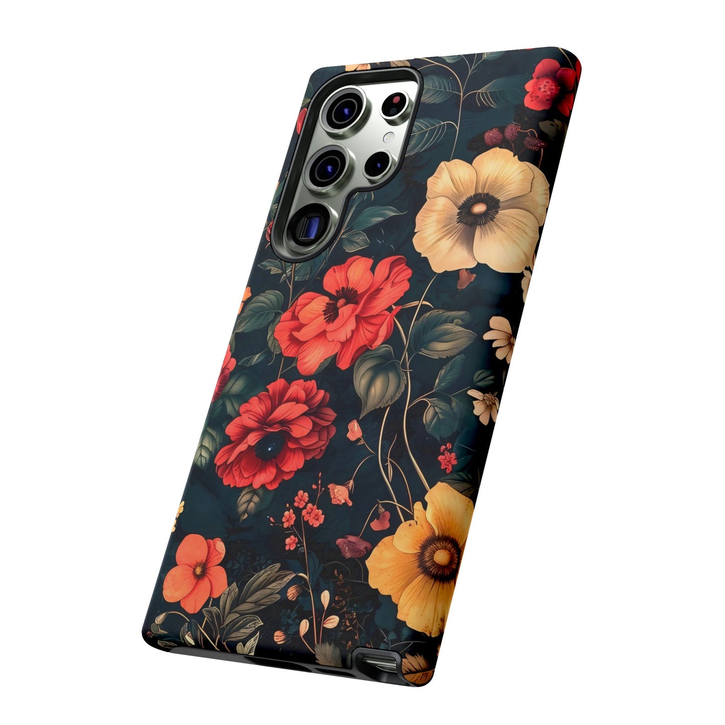 Floral Phone Case, Tough Cases, Flower Motif, Protective Cover, Gift for Her, Floral Design, Spring Accessory