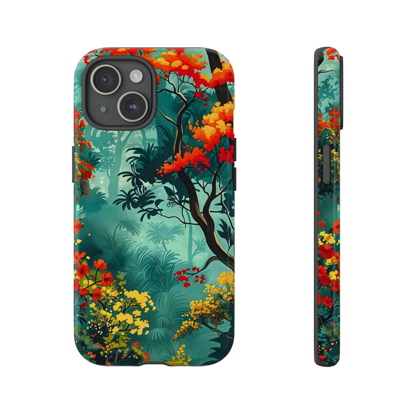 Tough Cases - Vibrant Forest Phone Case, Nature Lover Gift, Outdoor Adventure Accessory, Eco-Friendly Tech Cover, Floral Protection Skin