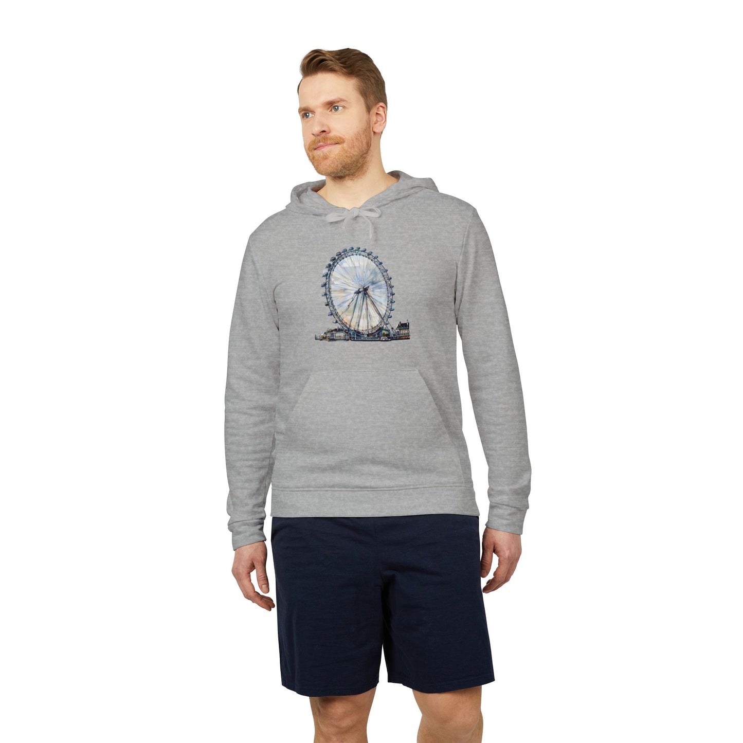 adidas Unisex Fleece Hoodie - London Eye - Iconic Ferris Wheel
