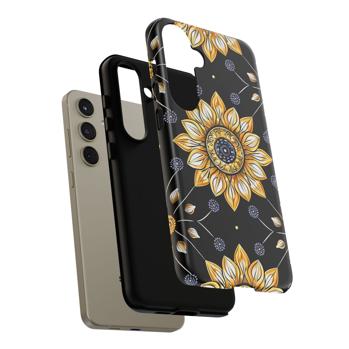 Floral Phone Case with Mandala Design, Tough Cases for iPhone & Samsung, Boho Style, Gift for Her, Unique Accessories