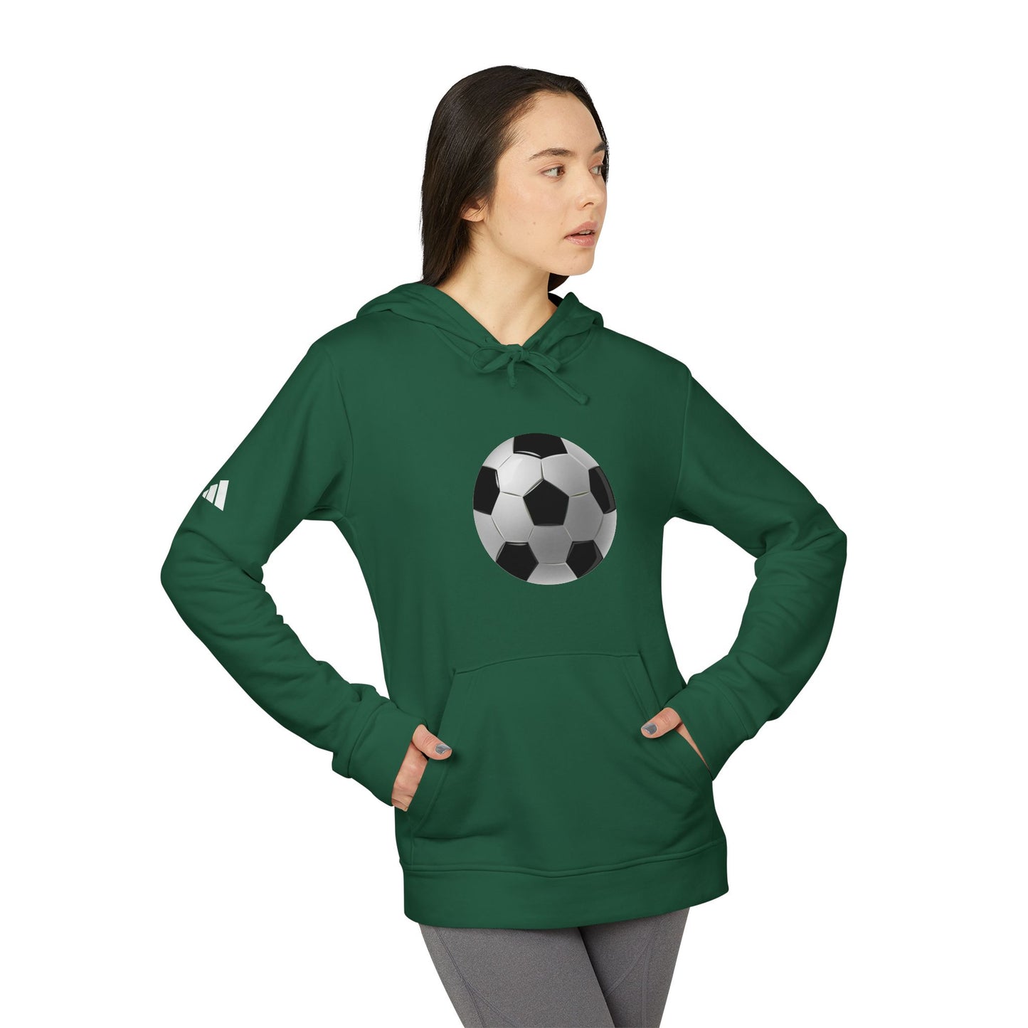 Adidas Unisex Fleece Hoodie - Soccer Graphic Hoodie - Unisex Fleece for Sports Lovers - Dynamic Football Design - Sports Passion and Energy