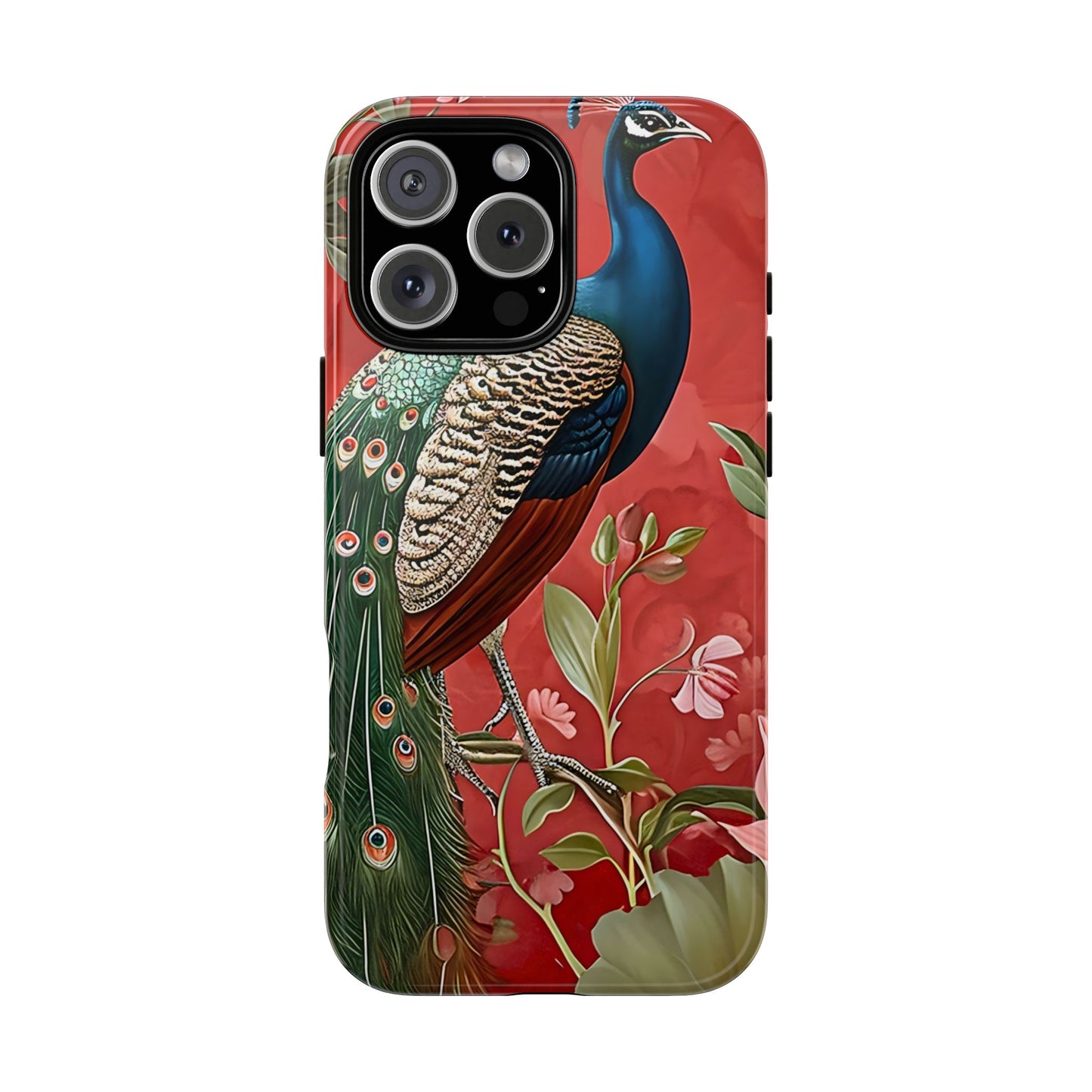 Peacock Tough Phone Case | Stylish Phone Cover, Unique Gift for Nature Lovers, Phone Accessory, Vibrant Floral Design