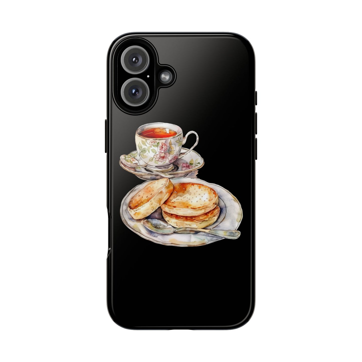 Tea Time Phone Case with Cookies Design, Cute Phone Cover, Gift for Tea Lovers, Kitchen Decor, Whimsical Style