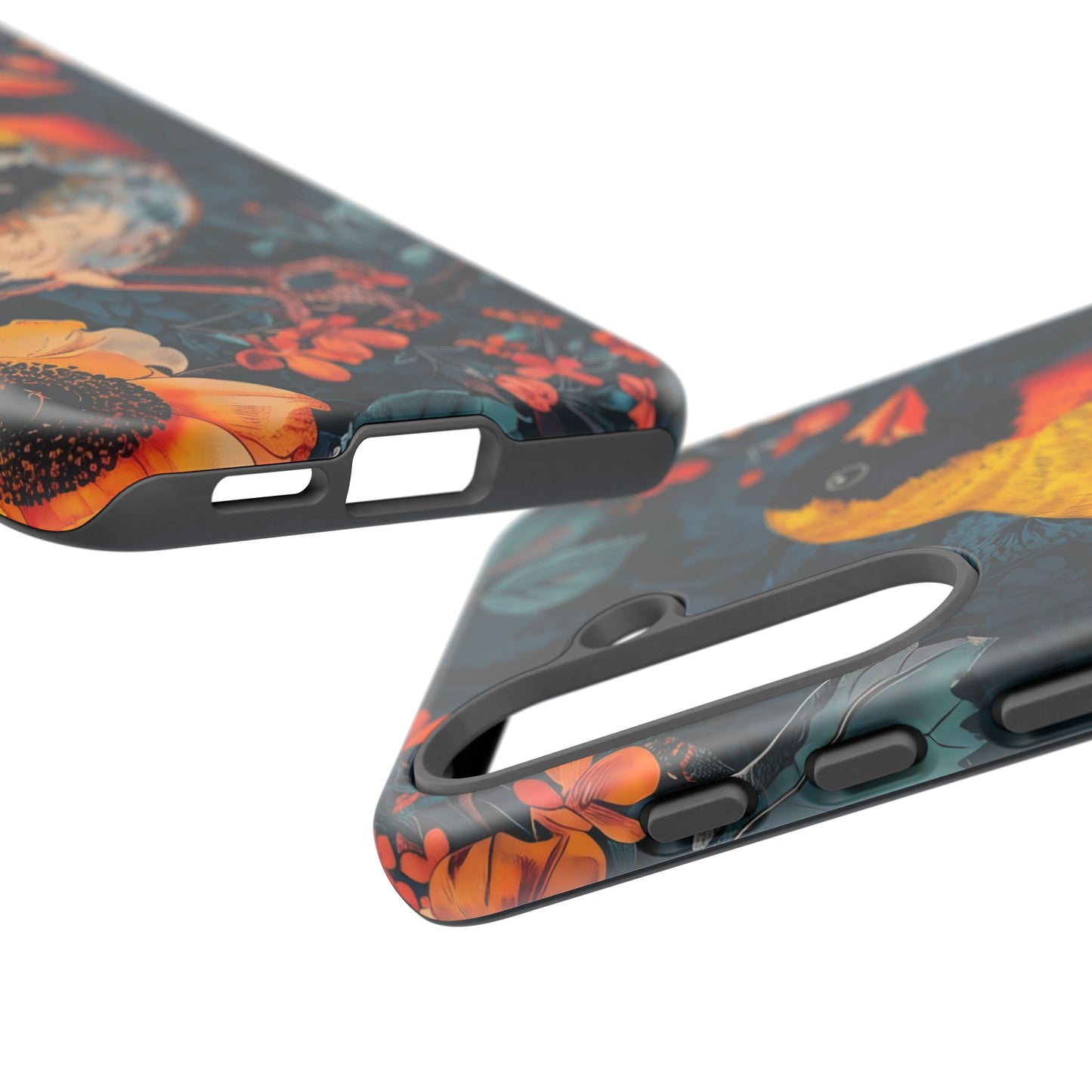 Colorful Bird Phone Case, Floral Phone Cover, Tough Phone Protector, Nature Lover Gift, Botanical Case, Unique Mobile Accessory
