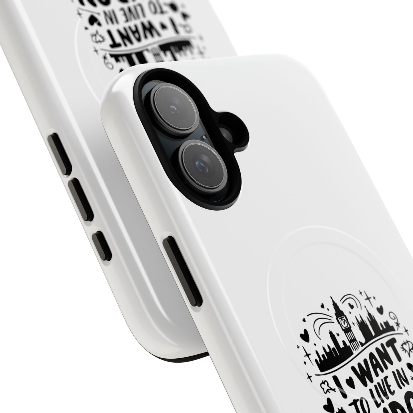 Stylish Tough Magnetic Phone Case - ‘I Want to Live in London’ | Ideal Gift for Travelers, Phone Accessory, Holiday Present, City Lovers