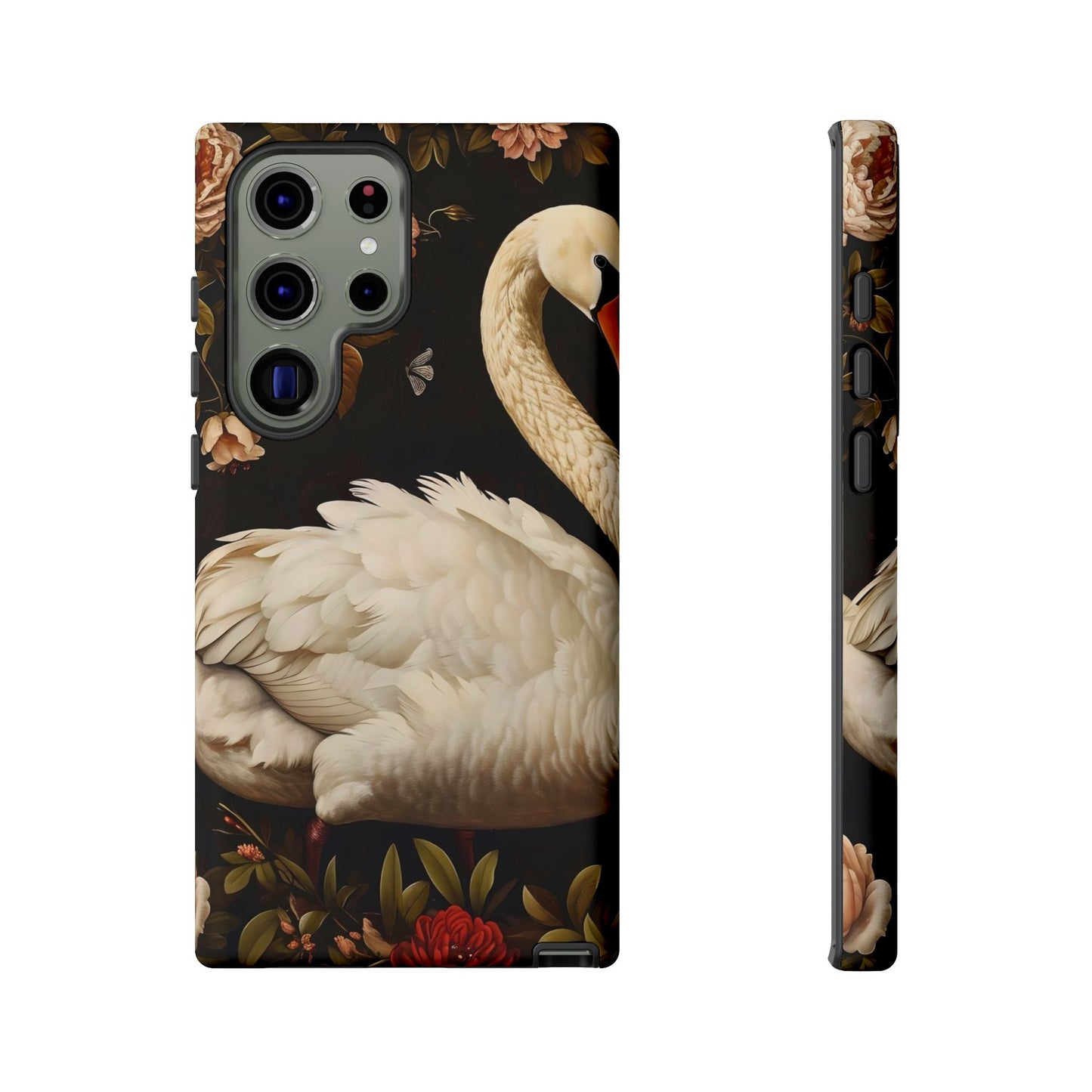 Elegant Swan Phone Case, Floral iPhone Cover, Tough Phone Case, Gift for Her, Nature Lover, Mother's Day, Birthday