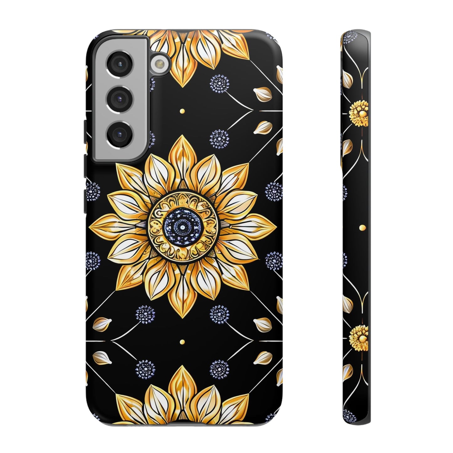 Floral Phone Case with Mandala Design, Tough Cases for iPhone & Samsung, Boho Style, Gift for Her, Unique Accessories