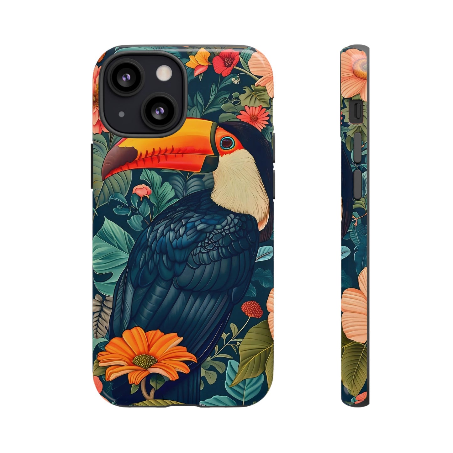Tropical Toucan Phone Case - Cute Animal Design, Nature Lover Gift, Floral Pattern, Bird Lover Accessory, Summer Vibes