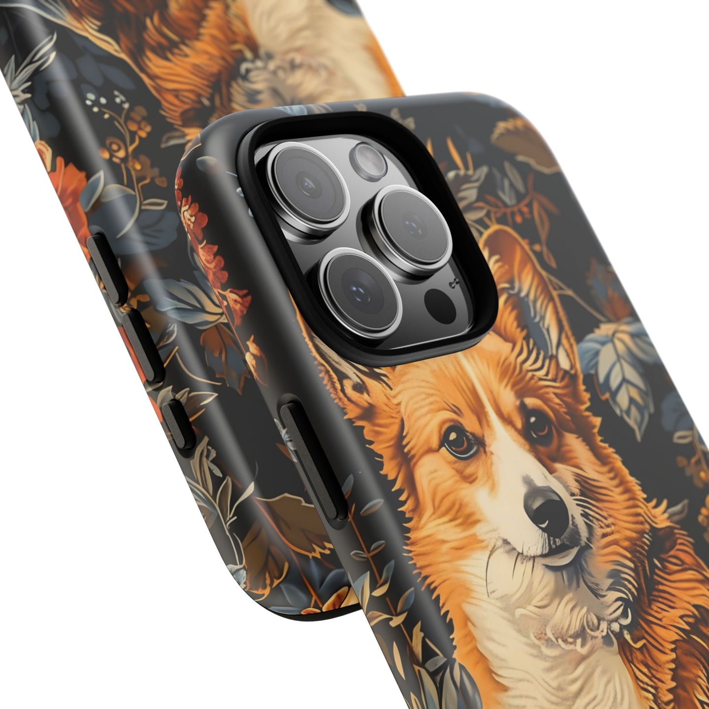 Corgi Floral Phone Case - Tough Cases for Dog Lovers, Cute Pet Accessories, Gift for Dog Owners, Floral Design, Personalized Tech Cover
