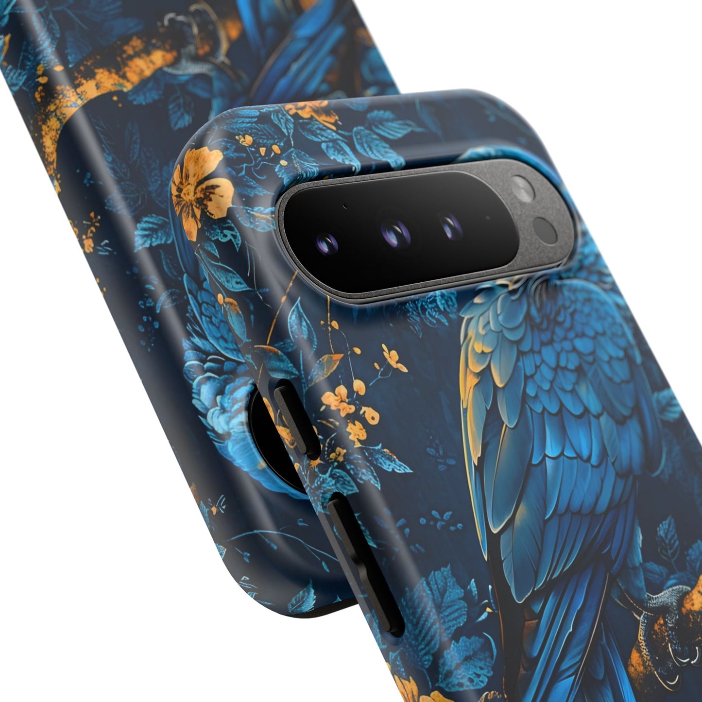 Tough Cases - Vibrant Blue Parrot Phone Case, Tropical Bird Phone Cover, Nature Lover Gift, Eco-Friendly Accessories, Unique Wildlife Decor