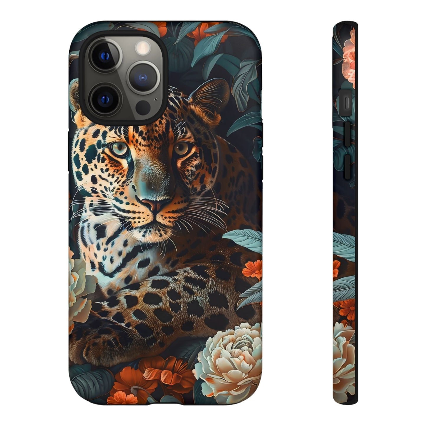 Wildlife Phone Case with Leopard Design | Tough Cases, Animal Prints, Floral Phone Cover, Gift for Nature Lovers, Unique Phone Accessories