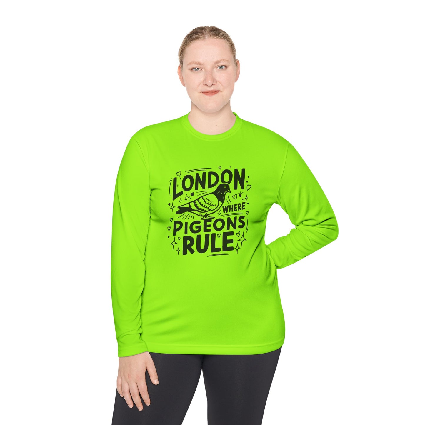 Unisex Lightweight Long Sleeve Tee - London where Pigeons rule