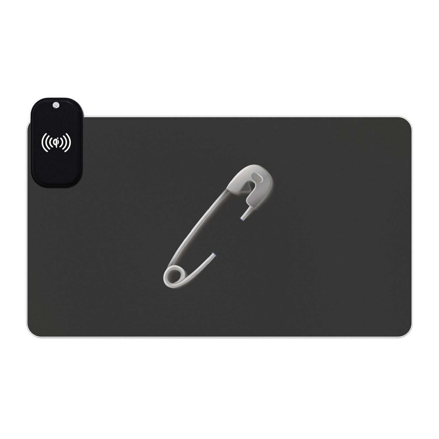 Silver Safety Pin - LED Wireless Gaming Mouse Pad with Charging Feature - Perfect for Gamers, Desk Accessories, Tech Gifts, Gaming Setup