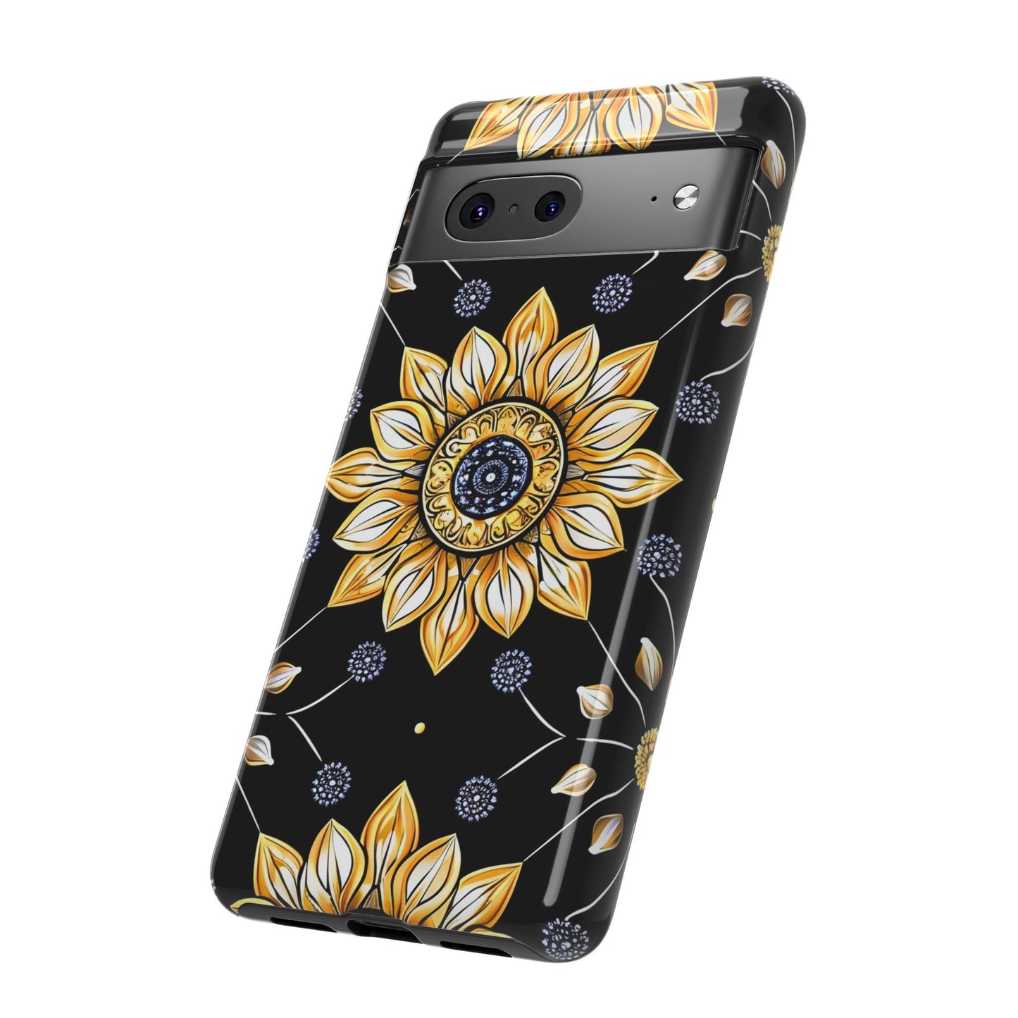 Floral Phone Case with Mandala Design, Tough Cases for iPhone & Samsung, Boho Style, Gift for Her, Unique Accessories