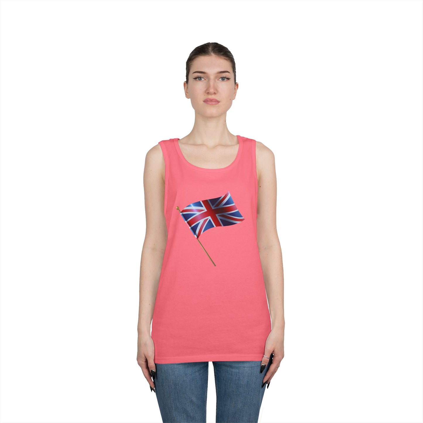 Unisex Heavy Cotton Tank Top - Classic UK Flag Design