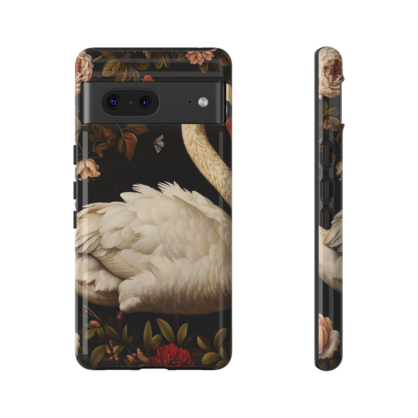Elegant Swan Phone Case, Floral iPhone Cover, Tough Phone Case, Gift for Her, Nature Lover, Mother's Day, Birthday