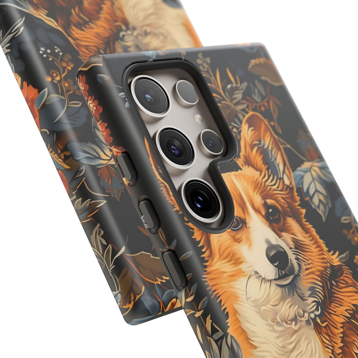 Corgi Floral Phone Case - Tough Cases for Dog Lovers, Cute Pet Accessories, Gift for Dog Owners, Floral Design, Personalized Tech Cover