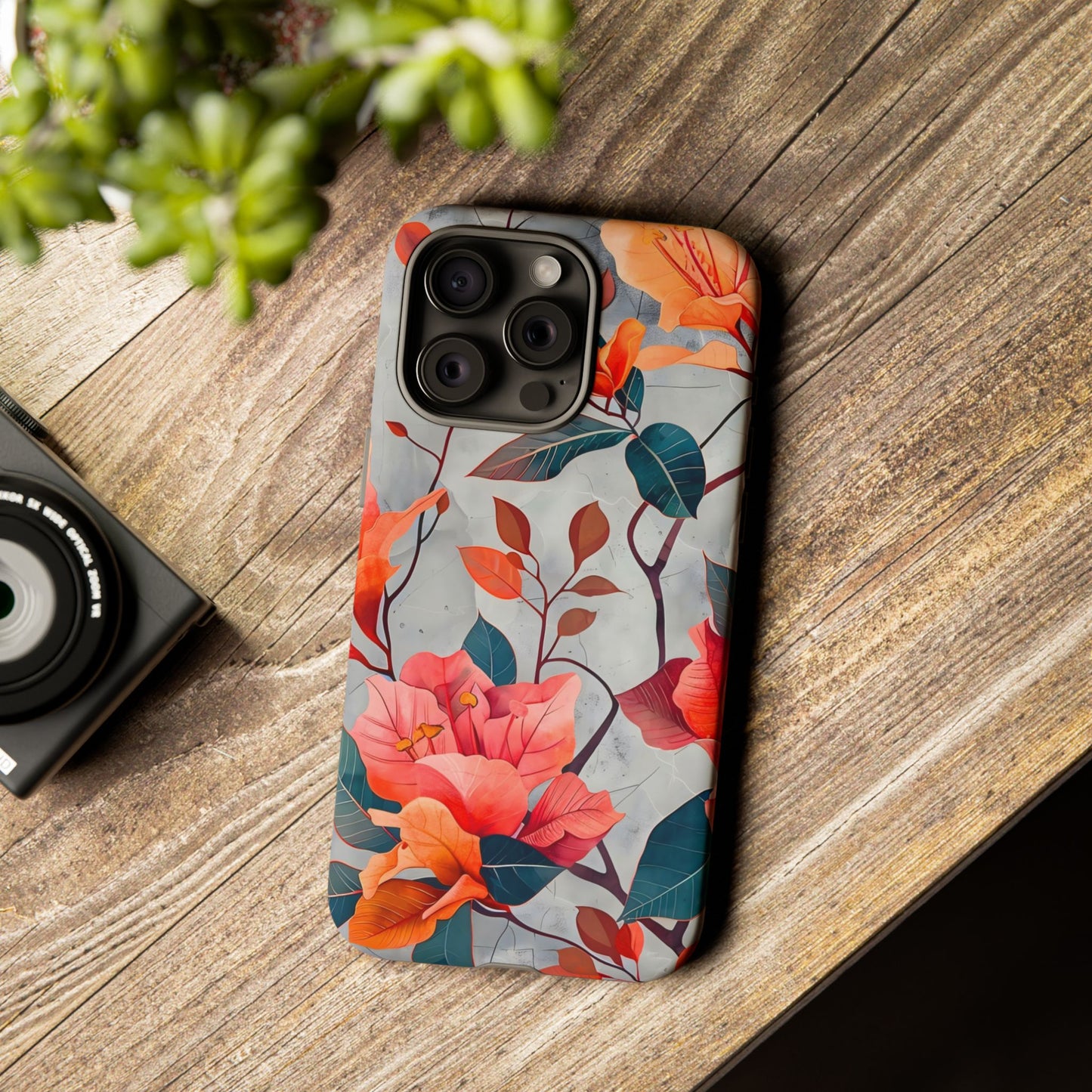 Floral Phone Case, Tough Cases, Flower Power, Gift for Her, Decorative Phone Cover, Trendy Accessories, Everyday Style