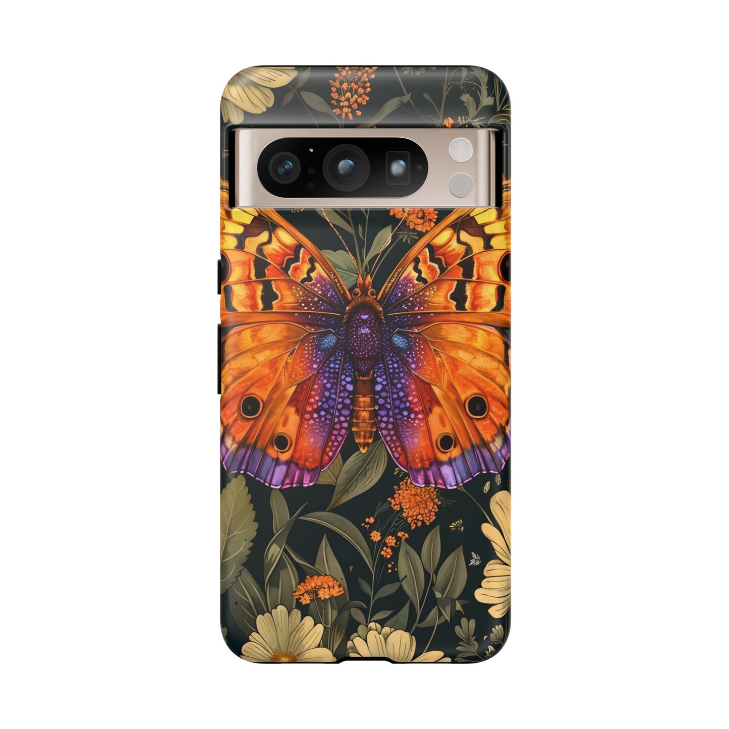 Butterfly Phone Case, Tough Cases for Nature Lovers, Vibrant Floral Design, Gift for Her, Cute Phone Accessories, Butterfly Artwork