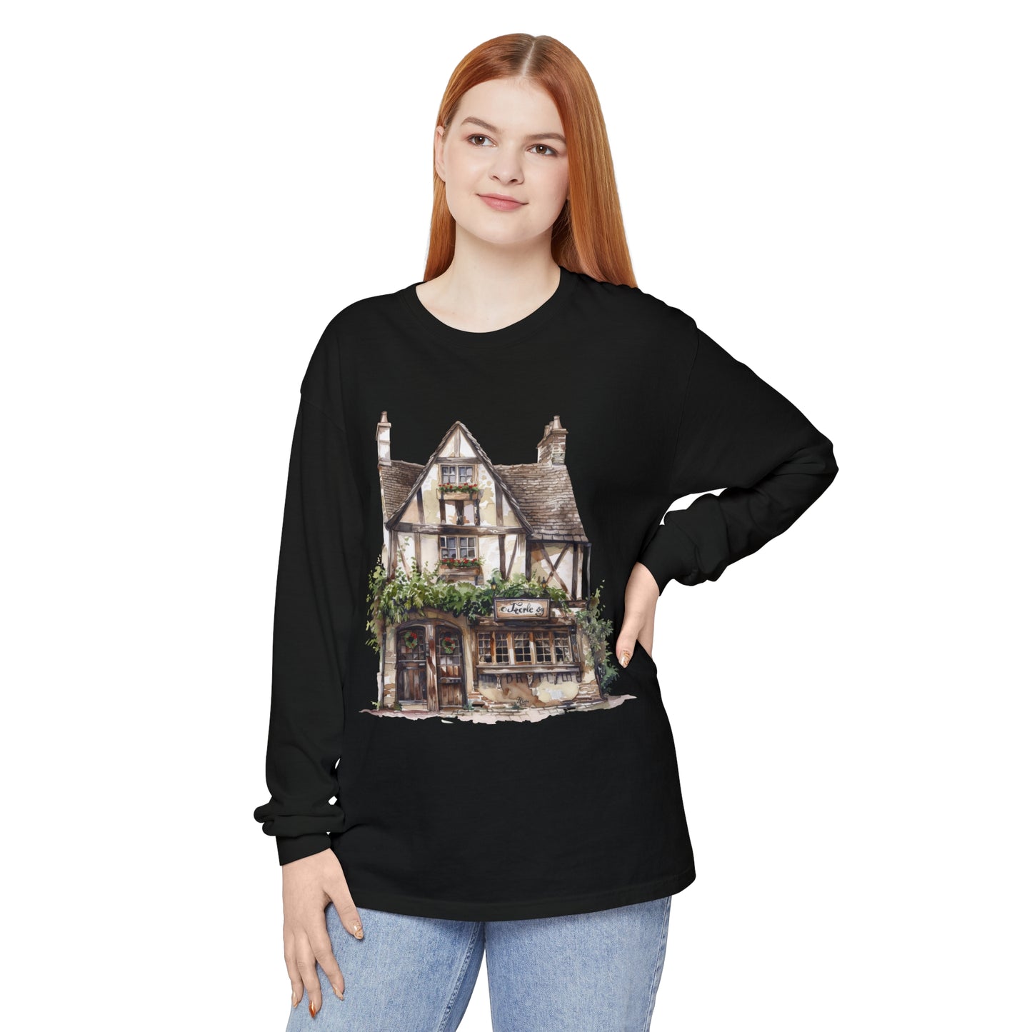 Unisex Garment-dyed Long Sleeve T-Shirt - British Historic House