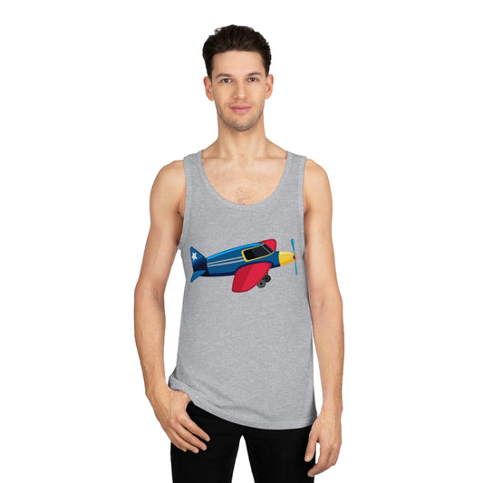Unisex Softstyle™ Tank Top - Vintage Airplane Illustration