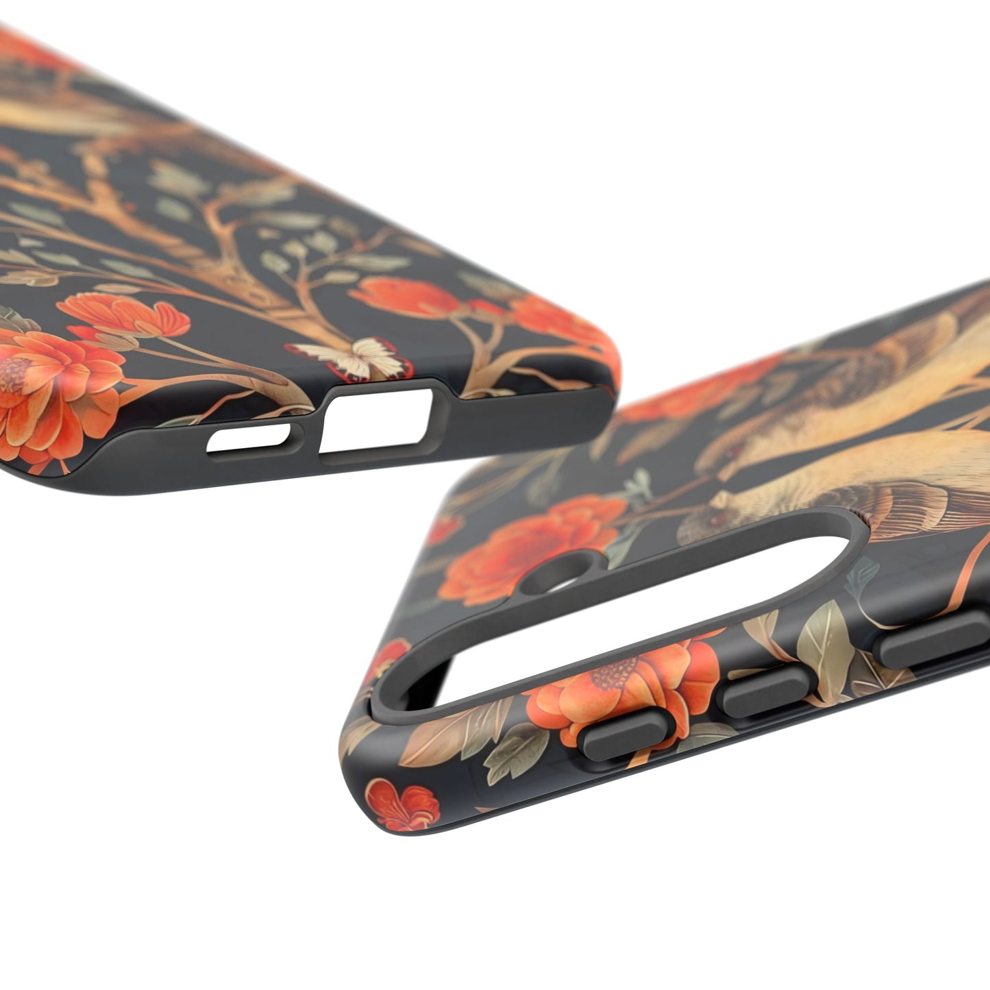 Floral Phone Case – Tough Cases with Bird Design, Unique Gift for Nature Lovers, Stylish Tech Accessory, Phone Cover, Artistic Case