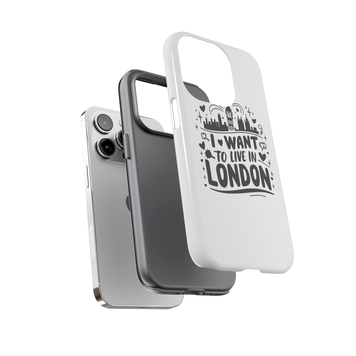 London City iPhone Case, Tough Phone Cover, Travel Gift, London Souvenir, Adventure Accessory, Wanderlust Decor