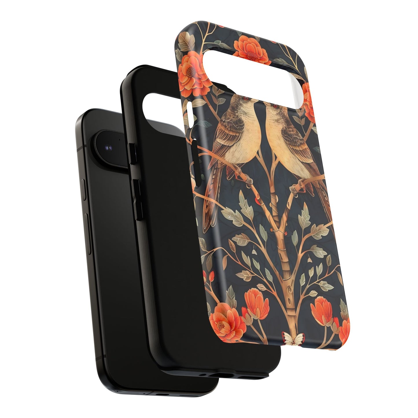 Floral Phone Case – Tough Cases with Bird Design, Unique Gift for Nature Lovers, Stylish Tech Accessory, Phone Cover, Artistic Case