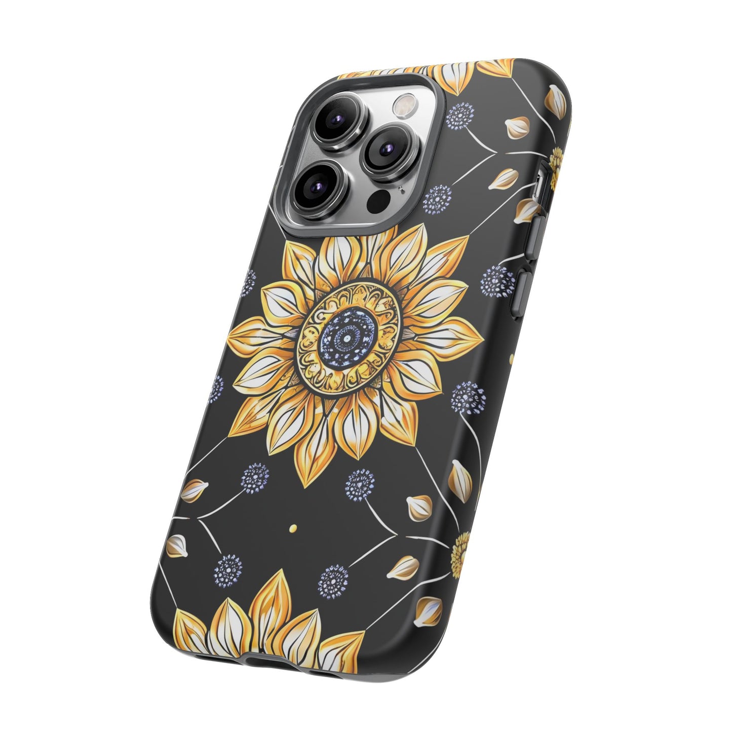 Floral Phone Case with Mandala Design, Tough Cases for iPhone & Samsung, Boho Style, Gift for Her, Unique Accessories