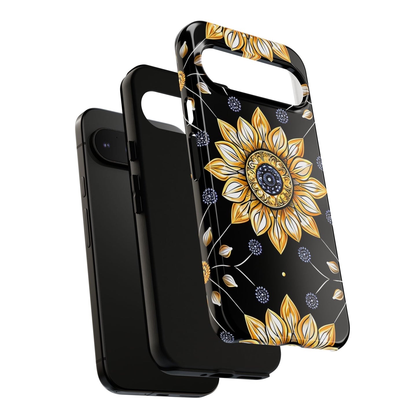 Floral Phone Case with Mandala Design, Tough Cases for iPhone & Samsung, Boho Style, Gift for Her, Unique Accessories
