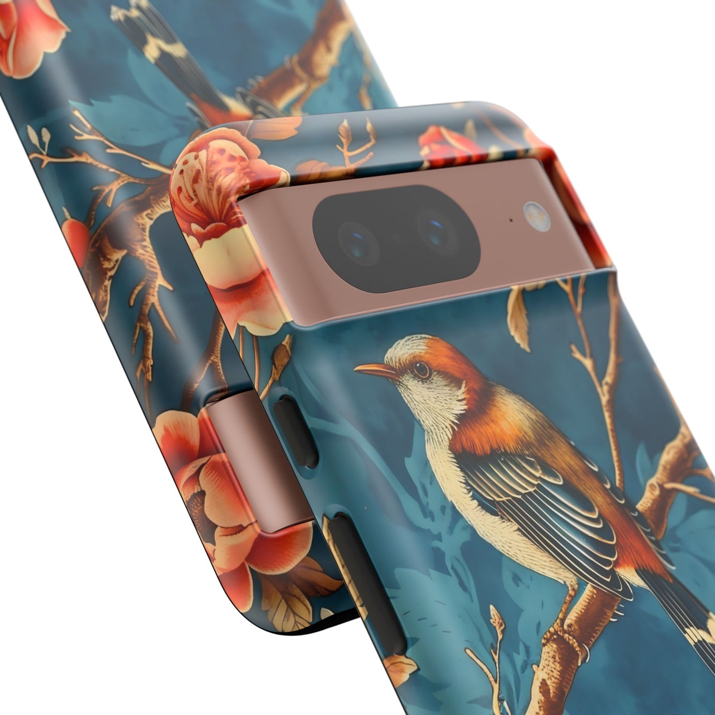Bird & Floral Phone Case, Tough Cases for Nature Lovers, Gift for Her, Customizable Design, Vibrant Tech Accessories