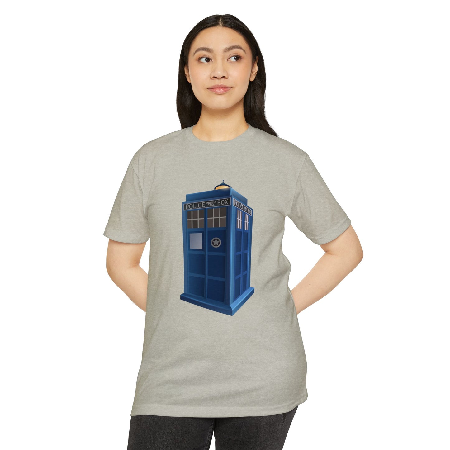 Unisex CVC Jersey T-shirt - British Police Public Call Box - Iconic TARDIS