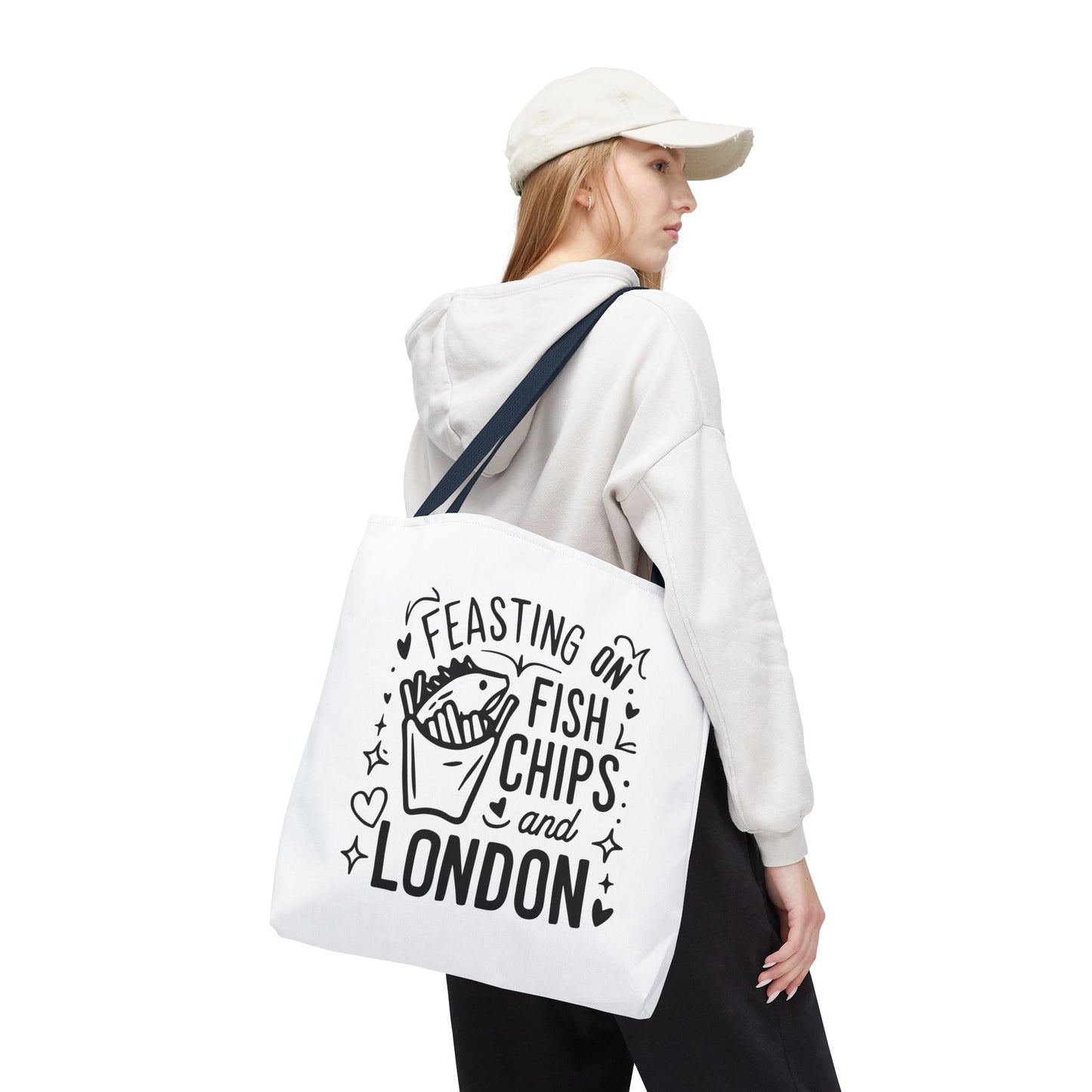 Fish & Chips London Tote Bag, Funny Tote, Gift for Food Lovers, Eco-Friendly Bag, Perfect for Travel & Grocery