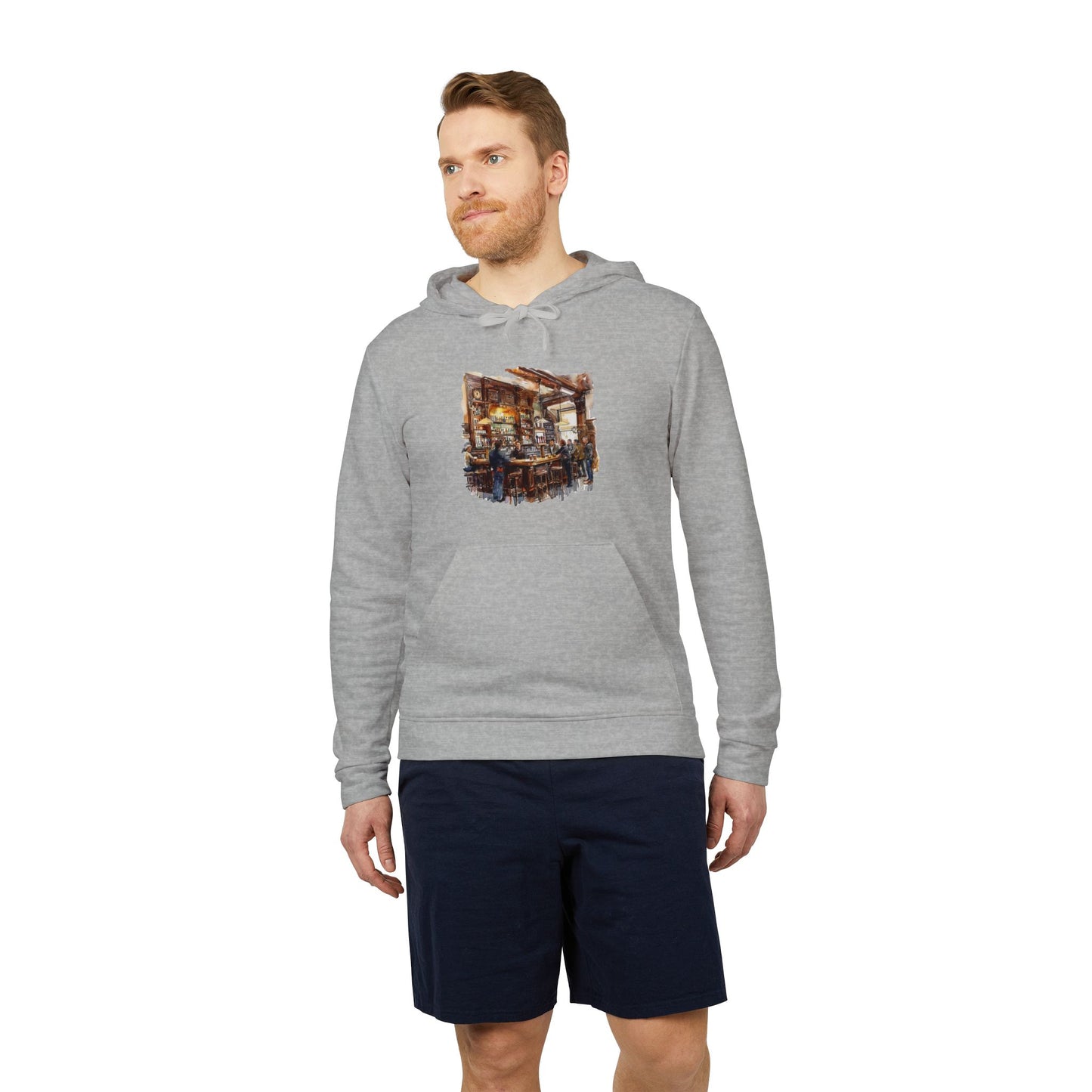 adidas Unisex Fleece Hoodie - Cozy Nights in a British Pub