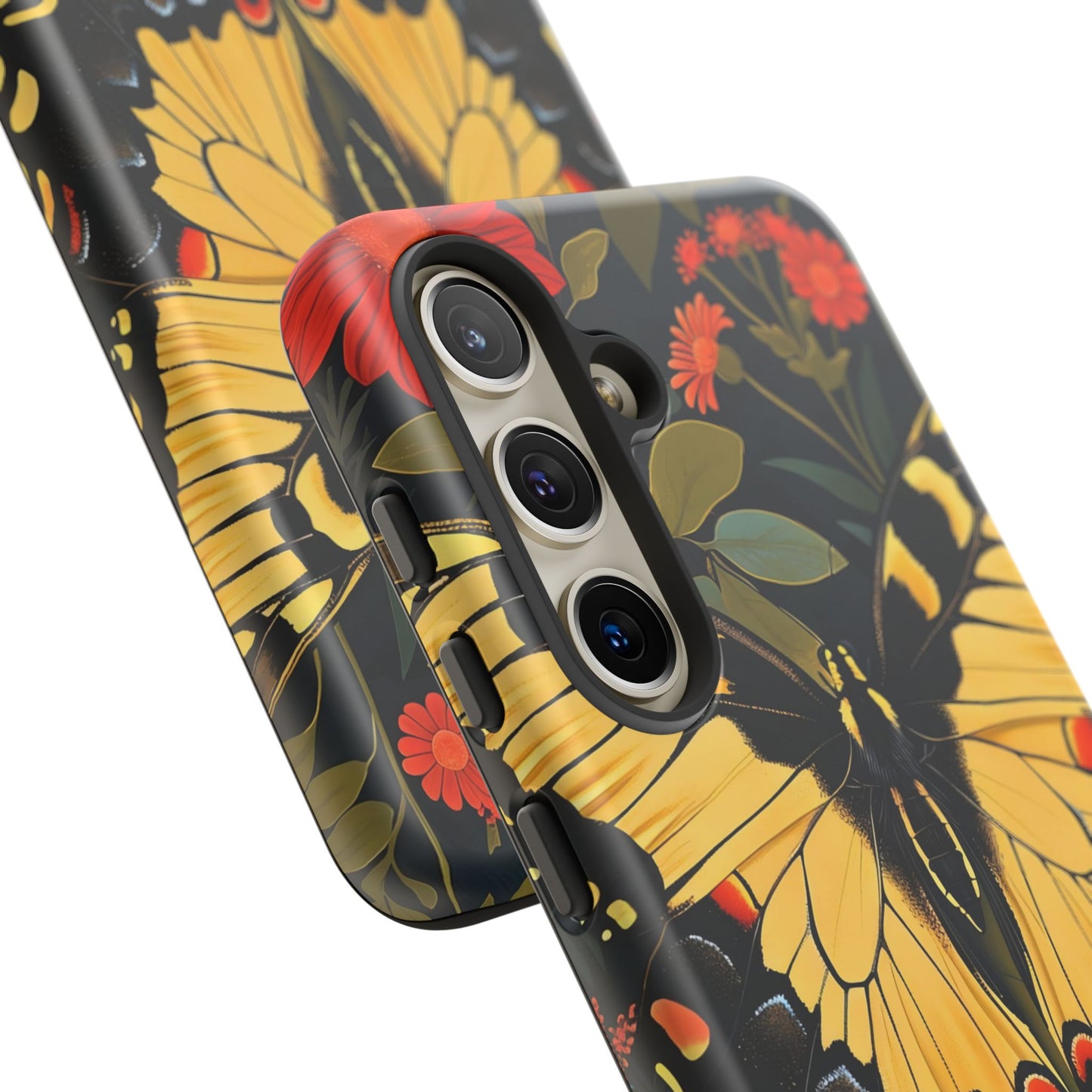 Butterfly Floral Phone Case, Tough Cases with Vibrant Design, Protective Cover for Nature Lovers, Gift for Her