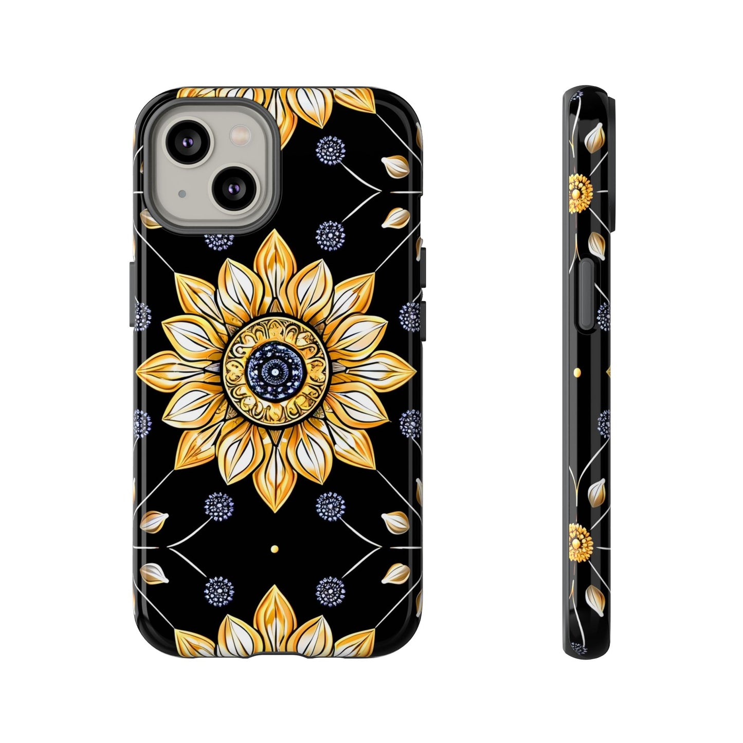 Floral Phone Case with Mandala Design, Tough Cases for iPhone & Samsung, Boho Style, Gift for Her, Unique Accessories