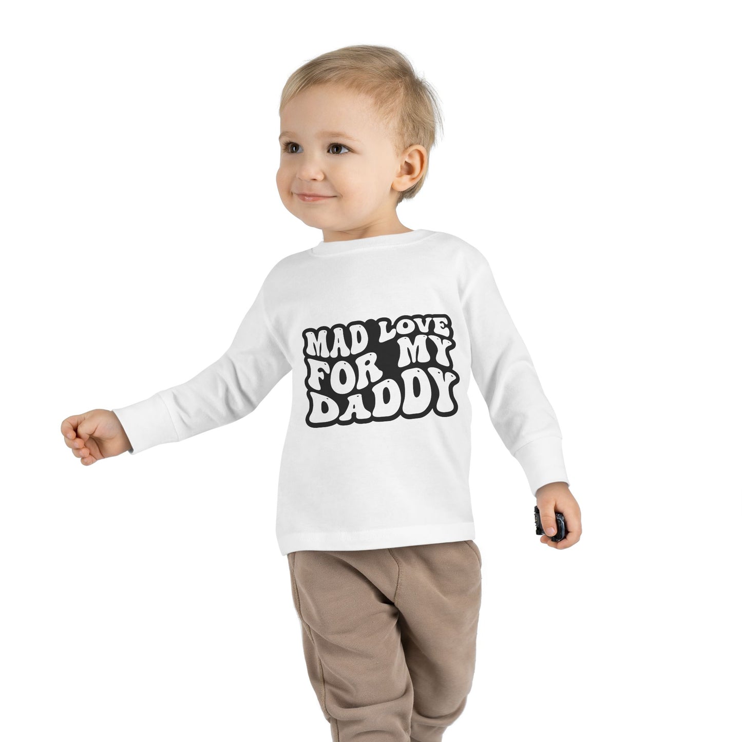 Cute Toddler Long Sleeve Tee - "Mad Love for My Daddy" - Perfect for Family Time