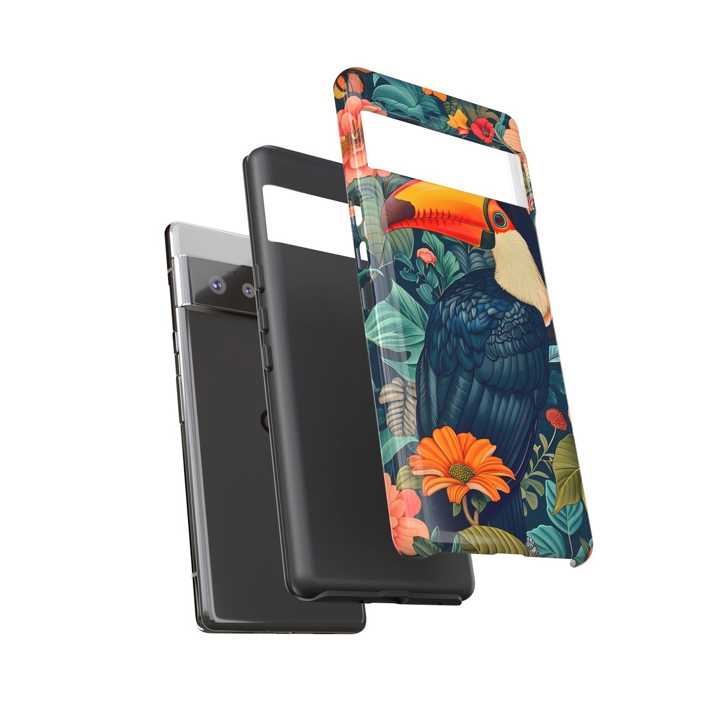 Tropical Toucan Phone Case - Cute Animal Design, Nature Lover Gift, Floral Pattern, Bird Lover Accessory, Summer Vibes