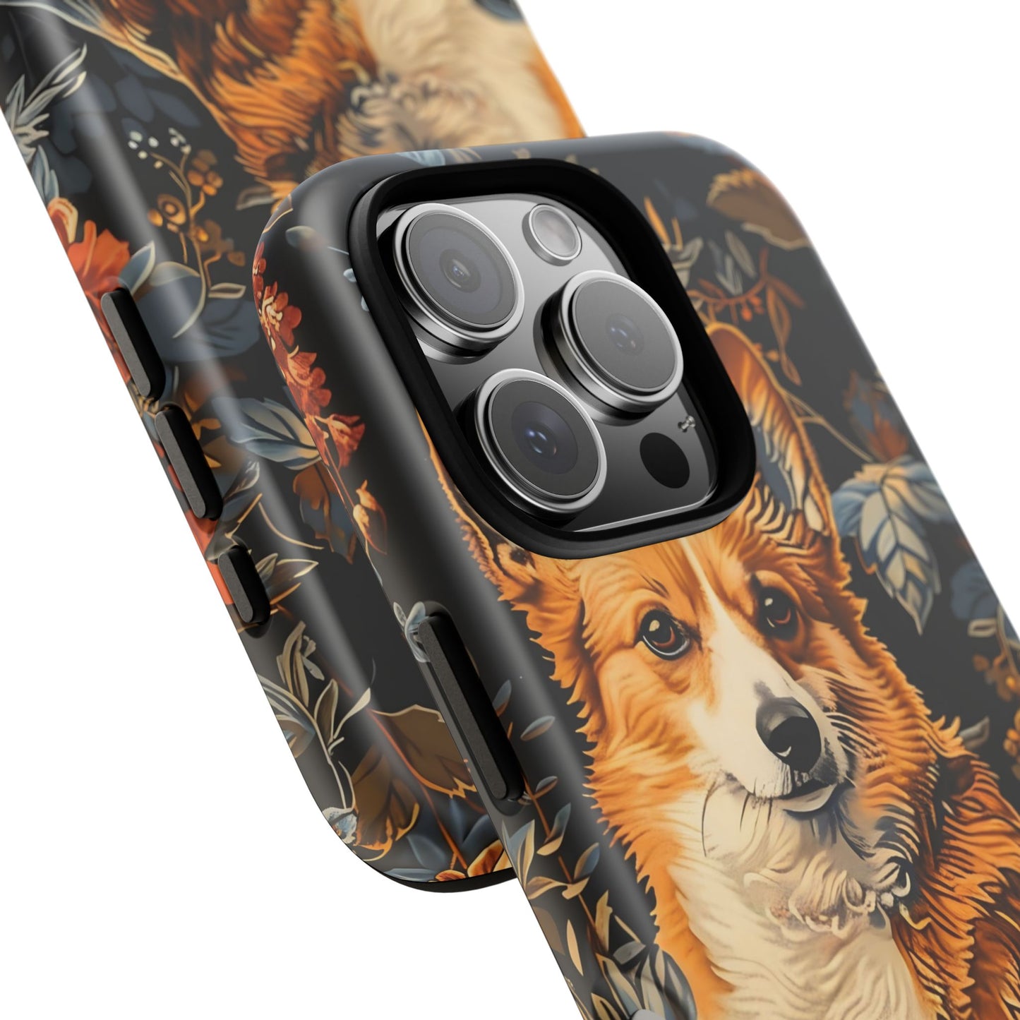 Corgi Floral Phone Case - Tough Cases for Dog Lovers, Cute Pet Accessories, Gift for Dog Owners, Floral Design, Personalized Tech Cover