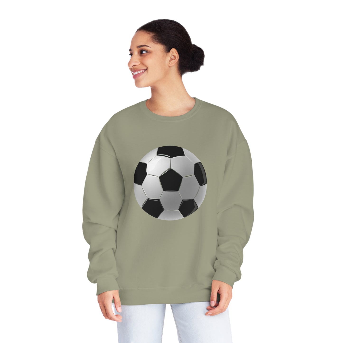 Unisex NuBlend® Crewneck Sweatshirt - Dynamic Football Design - Sports Passion and Energy