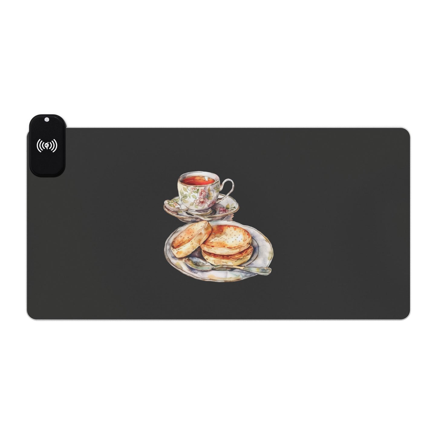 Afternoon Tea & Scones – English Delight - LED Wireless Charging Gaming Mouse Pad - Artful Design, Desk Accessory, Gamer Gift, Home Office Decor, Tech Essentials