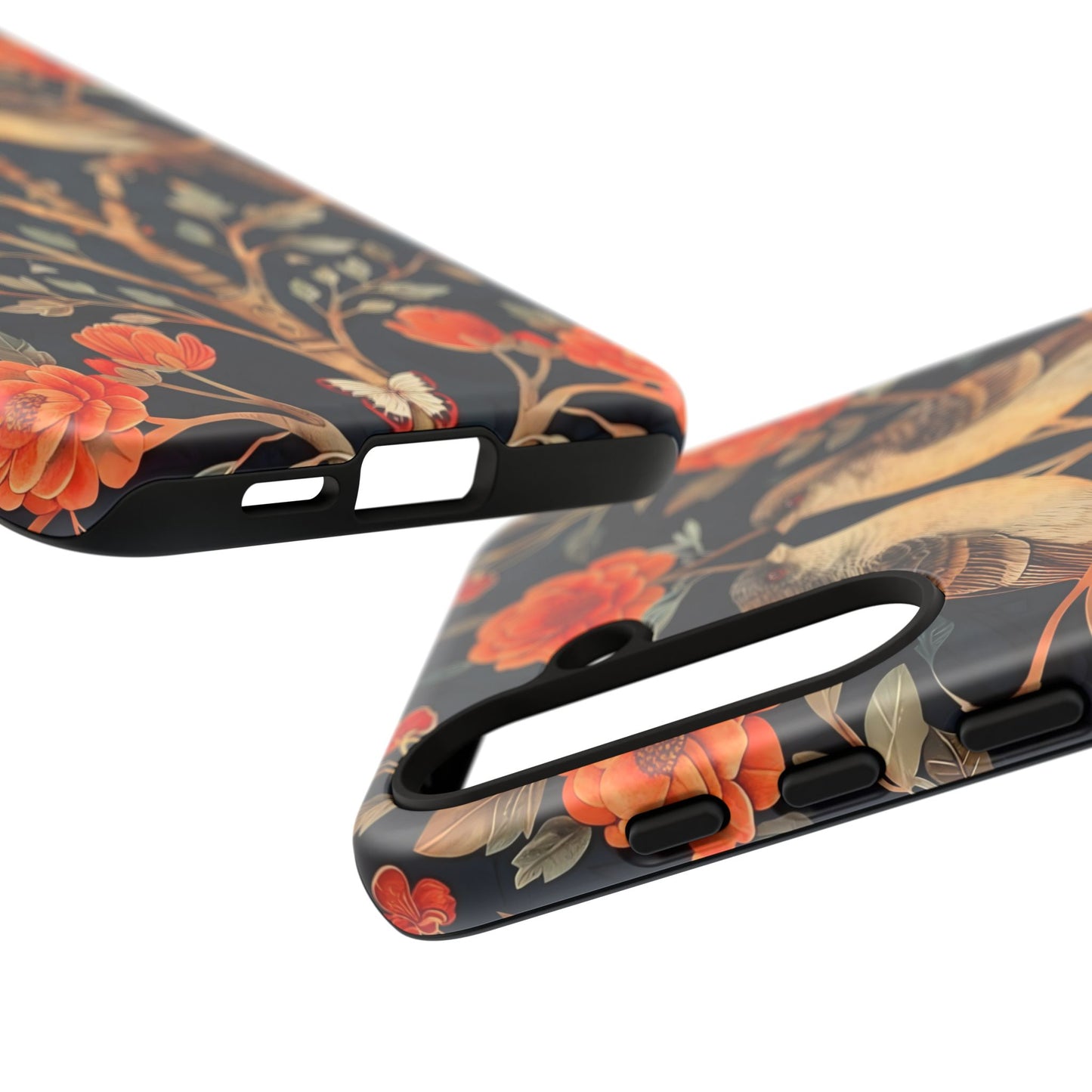 Floral Phone Case – Tough Cases with Bird Design, Unique Gift for Nature Lovers, Stylish Tech Accessory, Phone Cover, Artistic Case