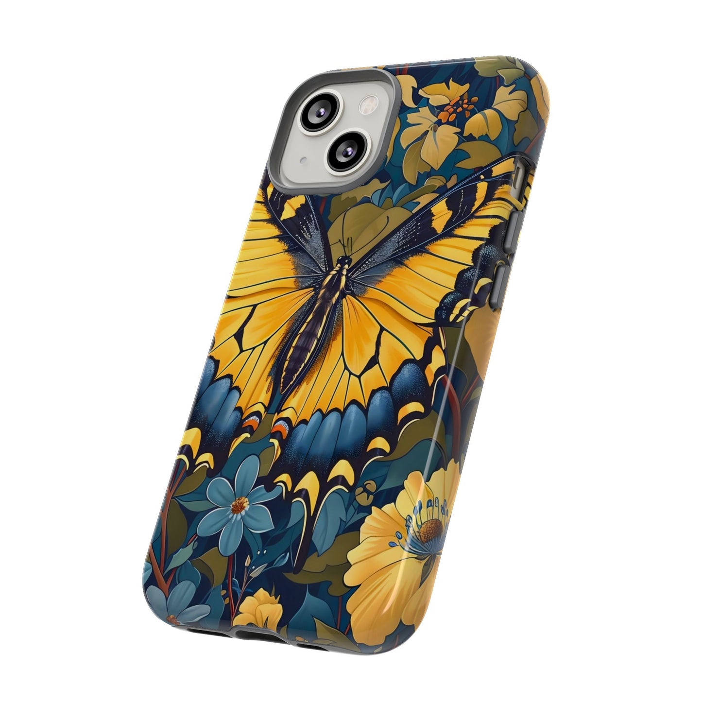 Colorful Butterfly Phone Case, Floral Design, Tough Cases, Protective Cover, Gifts for Nature Lovers, Birthday Present