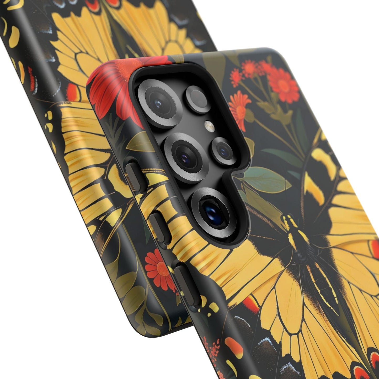 Butterfly Floral Phone Case, Tough Cases with Vibrant Design, Protective Cover for Nature Lovers, Gift for Her