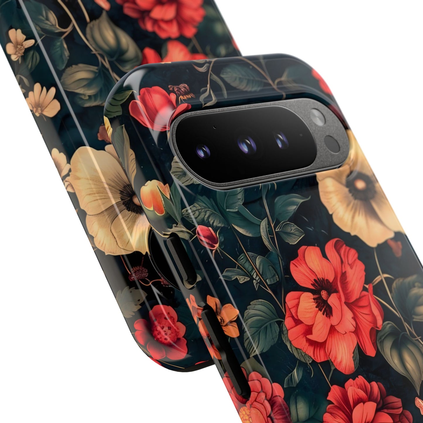 Floral Phone Case, Tough Cases, Flower Motif, Protective Cover, Gift for Her, Floral Design, Spring Accessory