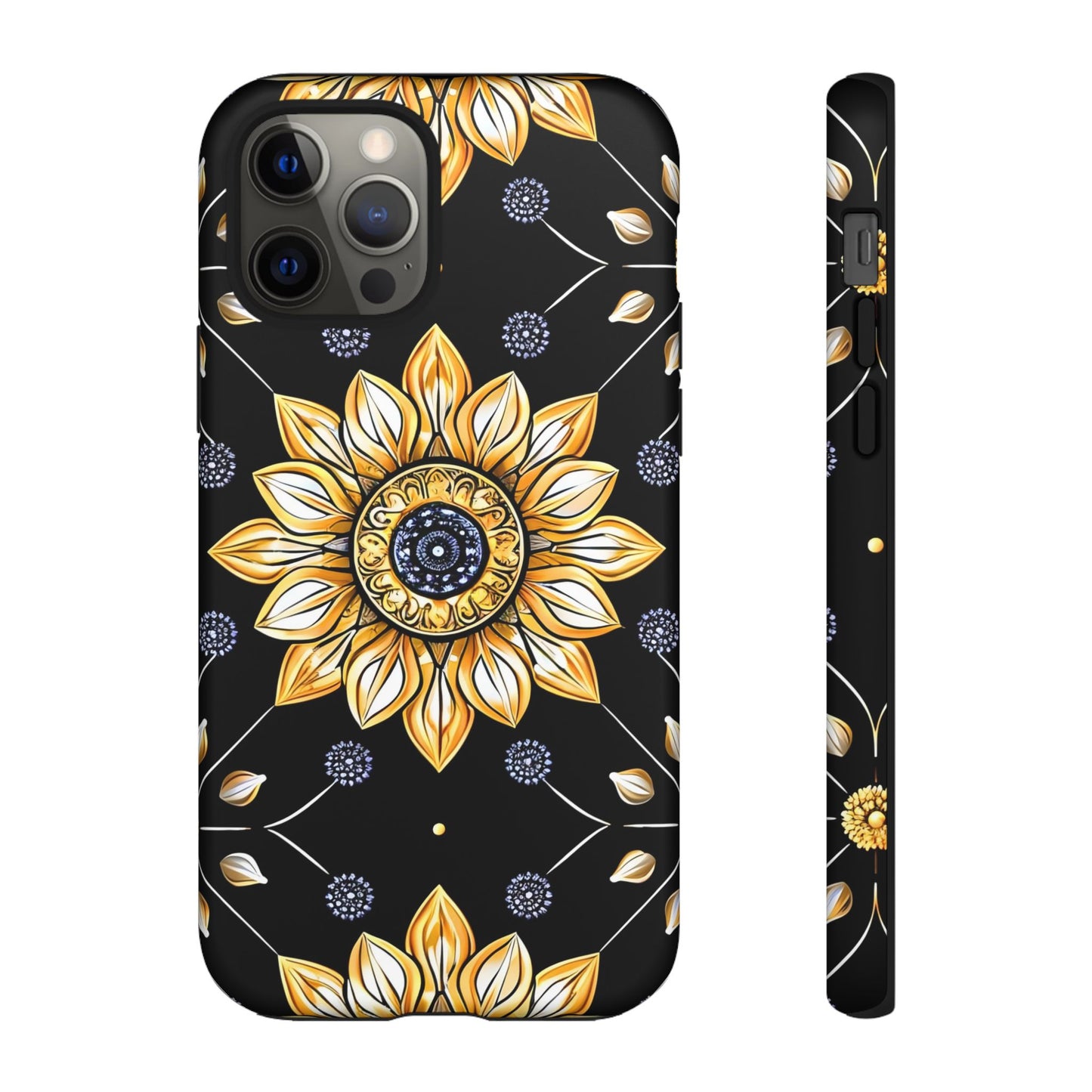 Floral Phone Case with Mandala Design, Tough Cases for iPhone & Samsung, Boho Style, Gift for Her, Unique Accessories
