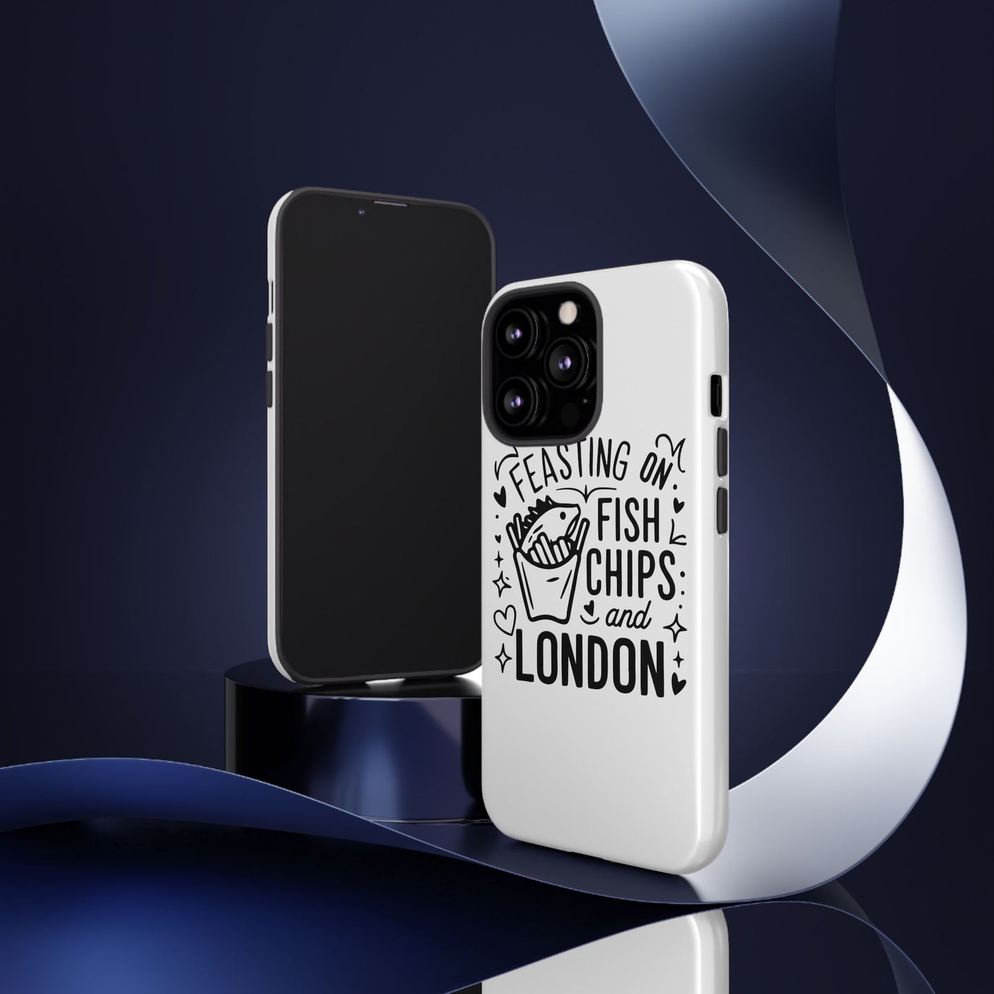 London Fish & Chips Phone Case | Fun Gift for Foodies, Travel Lovers, London Souvenir, Unique Accessories, Personalization Option